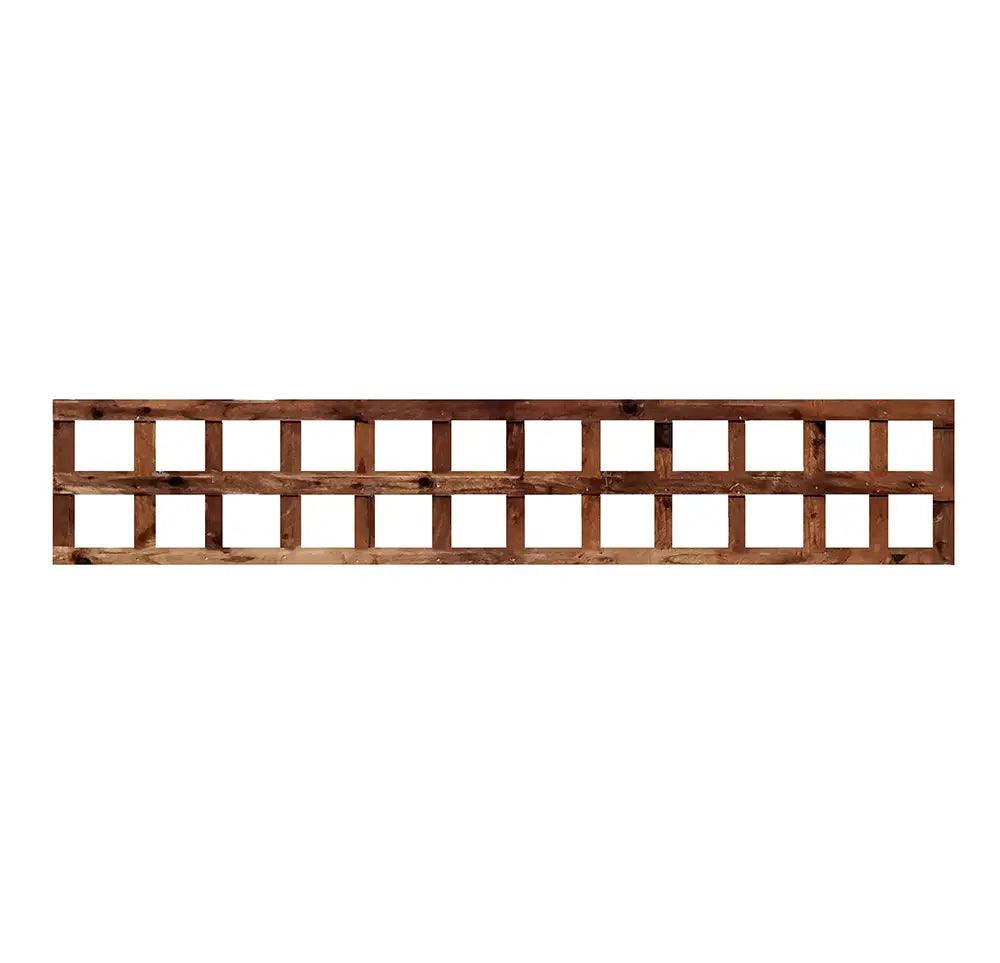 6' x 1' Brown Treated Garden Square Trellis Panel - Builders Emporium
