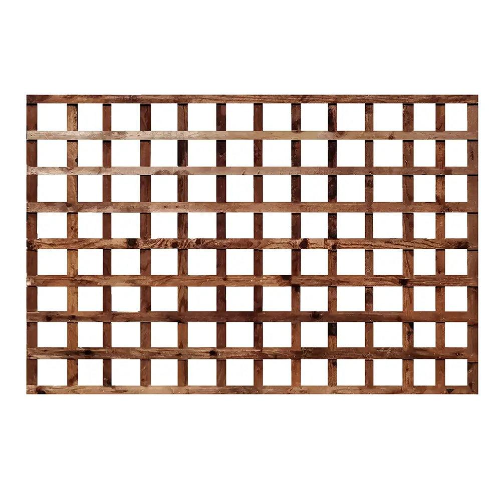 6' x 4' Brown Treated Garden Trellis Panel - Builders Emporium