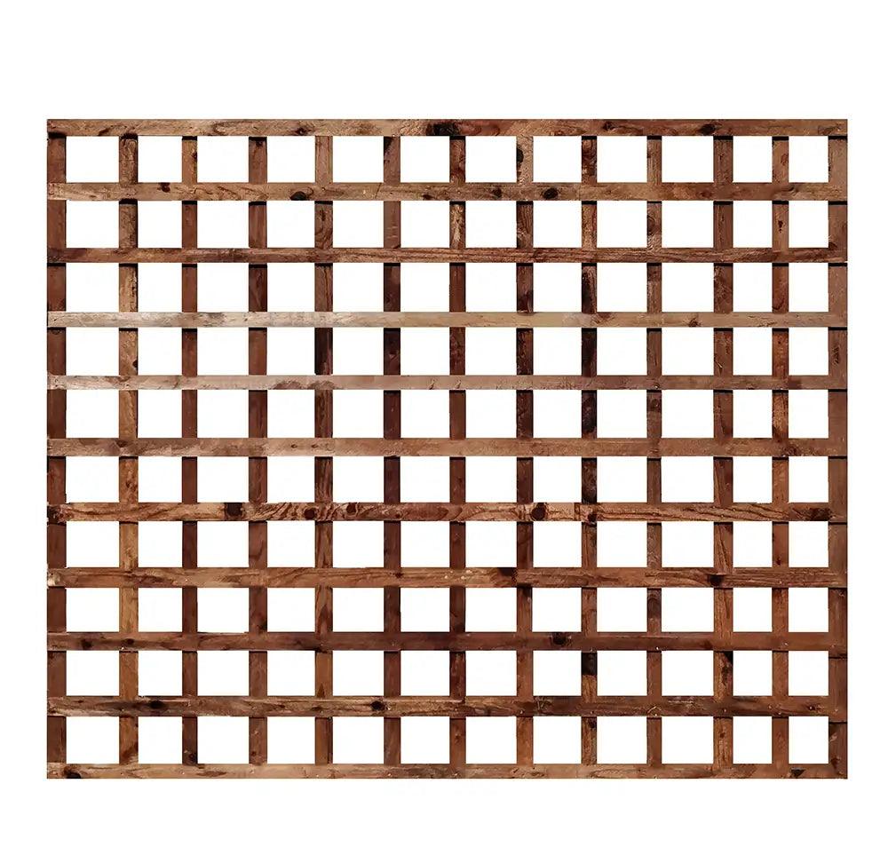 6' x 5' Brown Treated Garden Trellis Panel - Builders Emporium