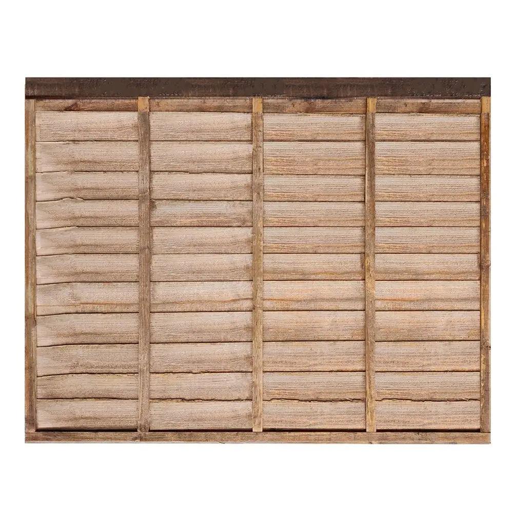6' x 5' Wooden Brown Lap Fence Panel Treated - Builders Emporium