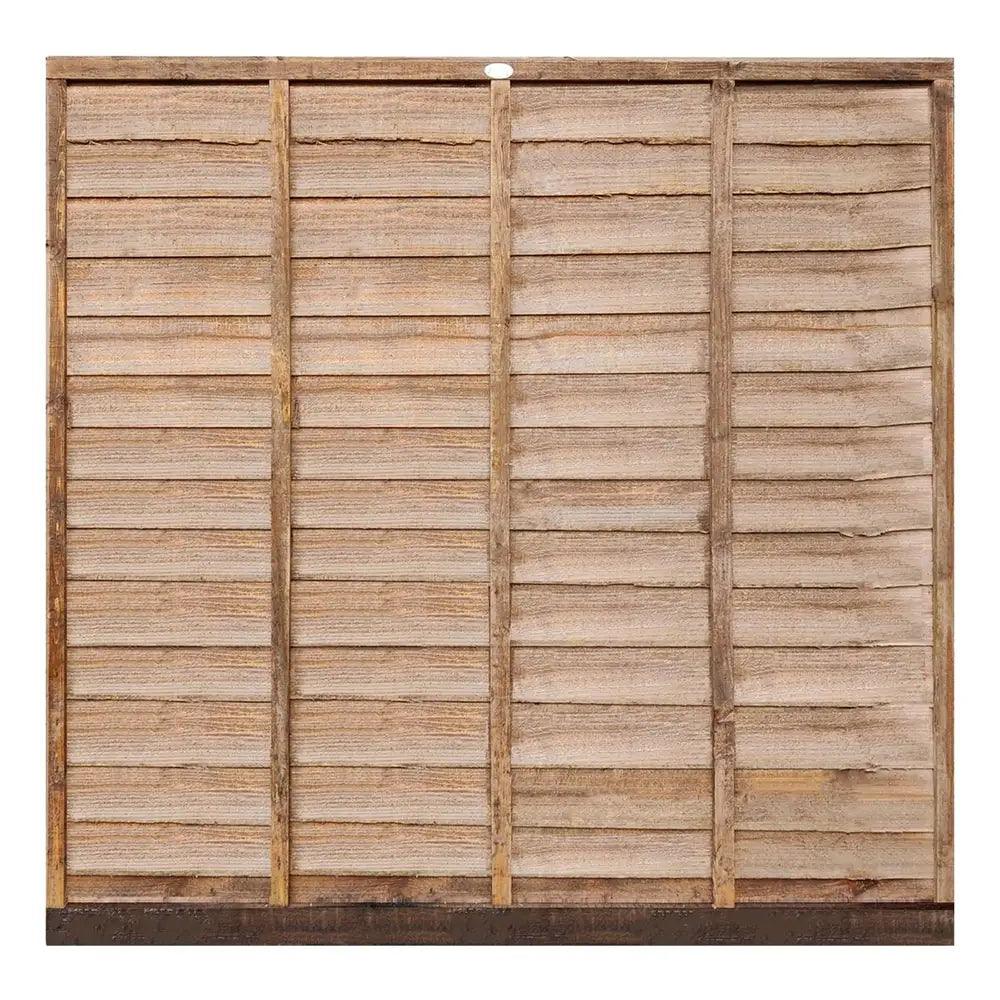 6' x 6' Wooden Brown Lap Fence Panel Treated - Builders Emporium