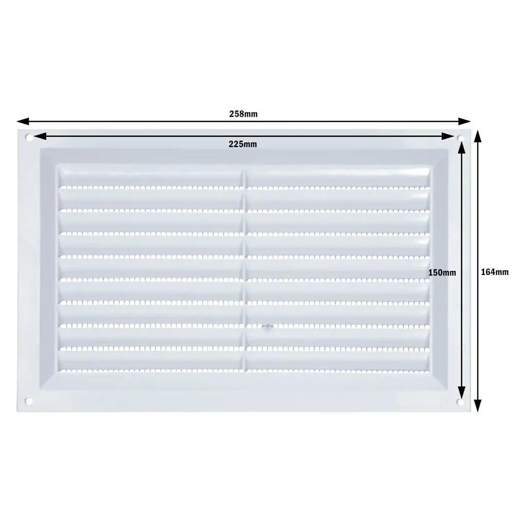 Draak 9x6 White PVC Louvre Ventilator 225mm x 150mm - Builders Emporium
