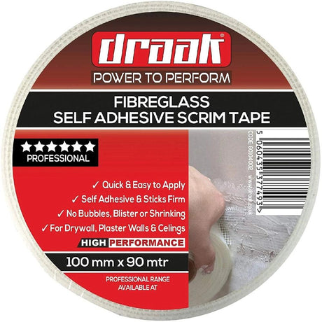 100mm Draak Scrim Tape Self Adhesive Drywall 90m - Builders Emporium