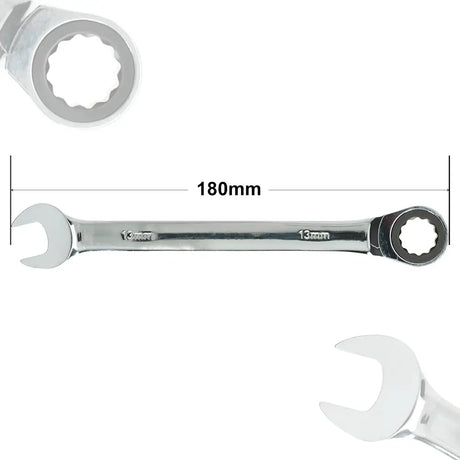 13mm Ratchet Spanner Steel Fixed Head Gear Open End & Ring Draak
