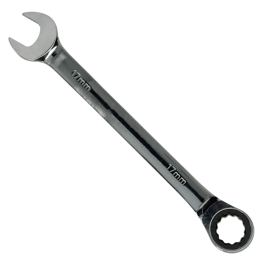 17mm Ratchet Spanner Steel Fixed Head Gear Open End & Ring Draak