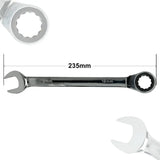 18mm Ratchet Spanner Steel Fixed Head Gear Open End & Ring Draak