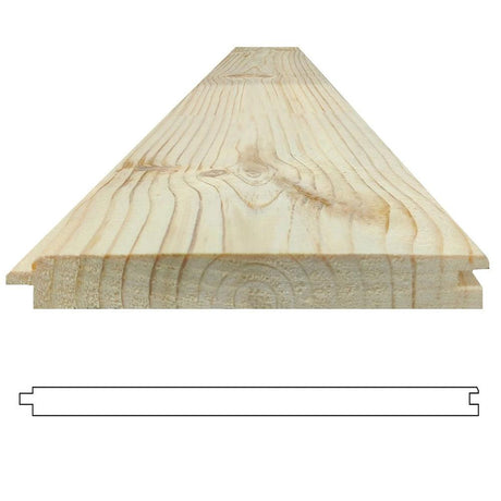 19mm x 125mm Softwood Tongue & Groove Cladding 1200mm Redwood 5th (Finished 15mm x 120mm) - Builders Emporium