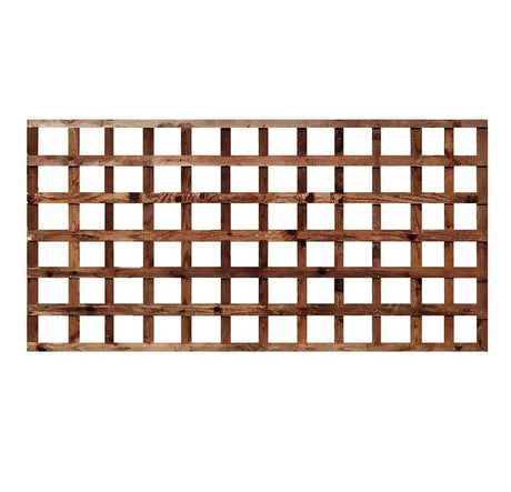 6' x 3' Brown Treated Garden Trellis Panel - Builders Emporium