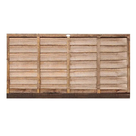 6' x 3' Wooden Brown Lap Fence Panel Treated - Builders Emporium