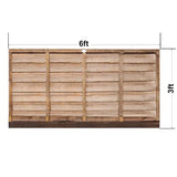 6' x 3' Wooden Brown Lap Fence Panel Treated - Builders Emporium