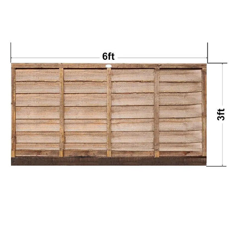 6' x 3' Wooden Brown Lap Fence Panel Treated - Builders Emporium