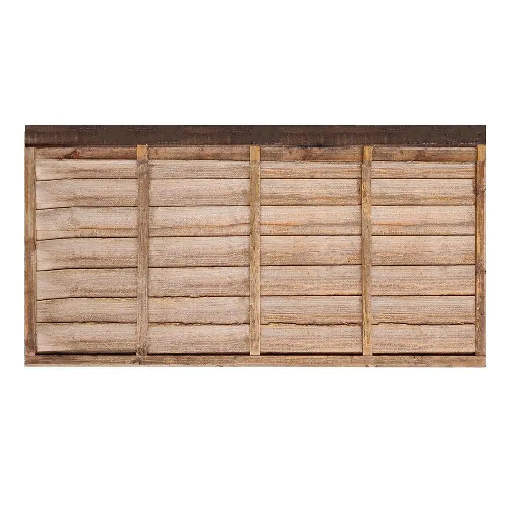 6' x 4' Wooden Brown Lap Fence Panel Treated - Builders Emporium