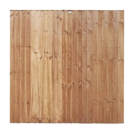 6' x 5' Wooden Brown Feather Edge Closeboard Fence Panel Treated - Builders Emporium