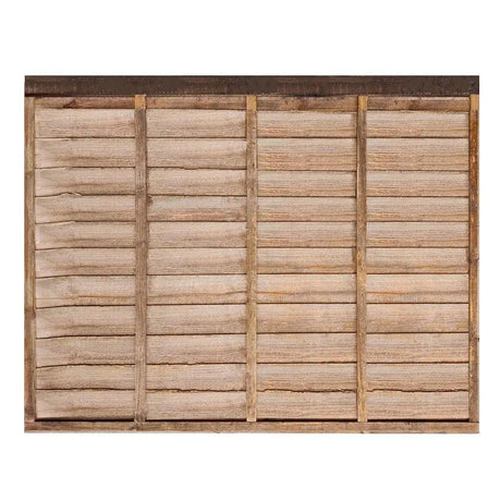 6' x 5' Wooden Brown Lap Fence Panel Treated - Builders Emporium
