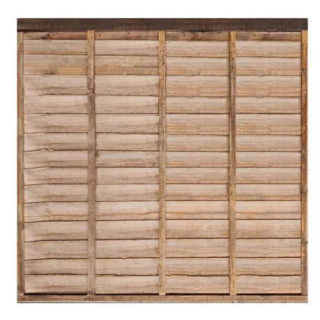 6' x 6' Wooden Brown Lap Fence Panel Treated - Builders Emporium
