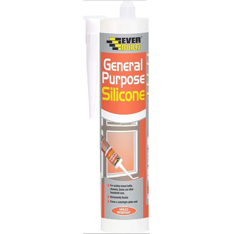 Everbuild General Purpose Silicone White Sealant | Builders Emporium