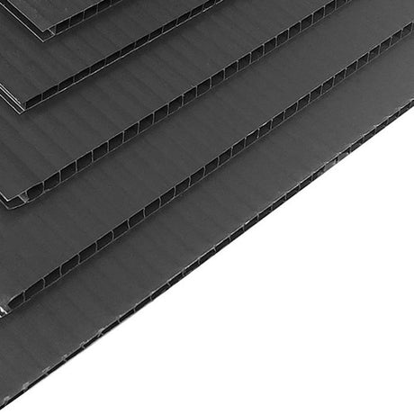 Correx Sheet 100 x 2mm 8x4 2400 x 1200mm Black Corrugated Plastic Floor Protection - Builders Emporium