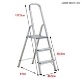Draak 3 Tread Step Ladder Aluminium - Builders Emporium