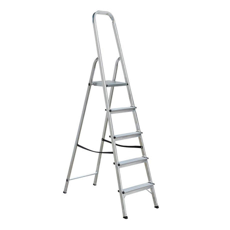 Draak 5 Tread Step Ladder Aluminium - Builders Emporium