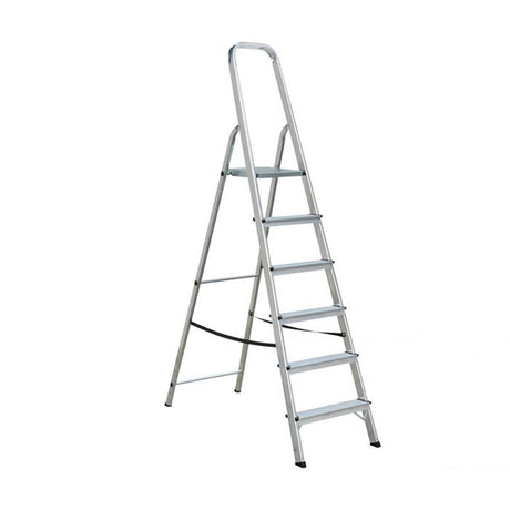 Draak 6 Tread Step Ladder Aluminium - Builders Emporium