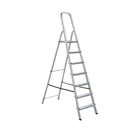 Draak 7 Tread Step Ladder Aluminium - Builders Emporium