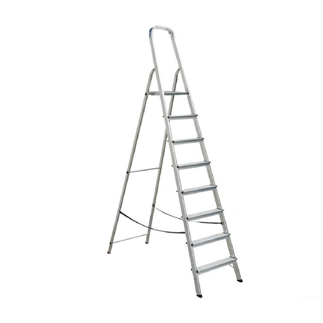 Draak 8 Tread Step Ladder Aluminium - Builders Emporium