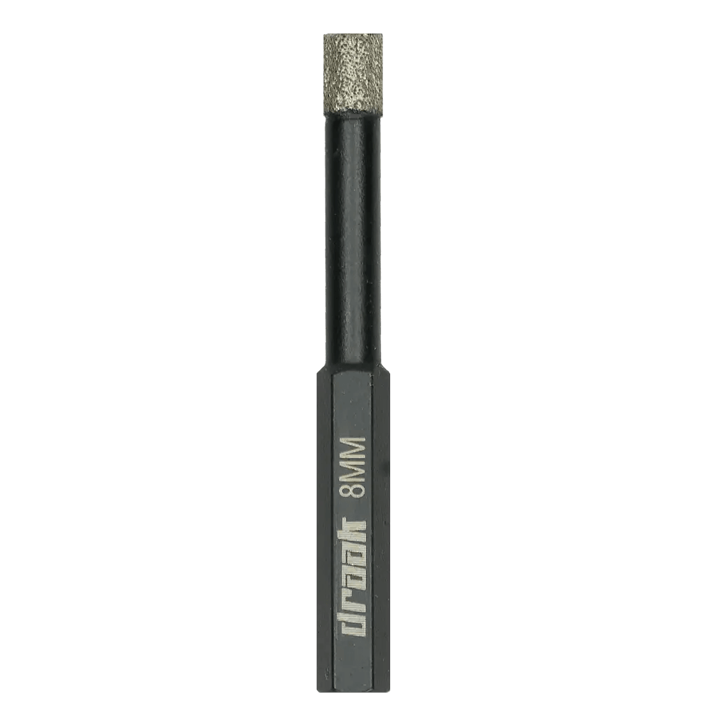 Draak 8mm Dry Diamond Vacuum Brazed Drill Bit - Builders Emporium