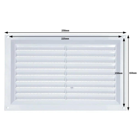 Draak 9x6 White PVC Louvre Ventilator 225mm x 150mm - Builders Emporium