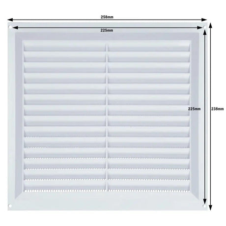 Draak 9x9 White PVC Louvre Ventilator 225mm x 225mm - Builders Emporium