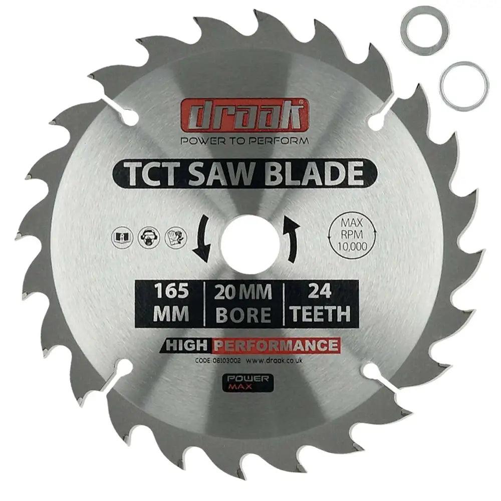 Draak TCT Circular Sawblade 165mm x 20mm x 24T - Builders Emporium