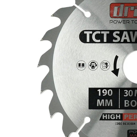 Draak TCT Circular Sawblade 190mm x 30mm x 24T - Builders Emporium