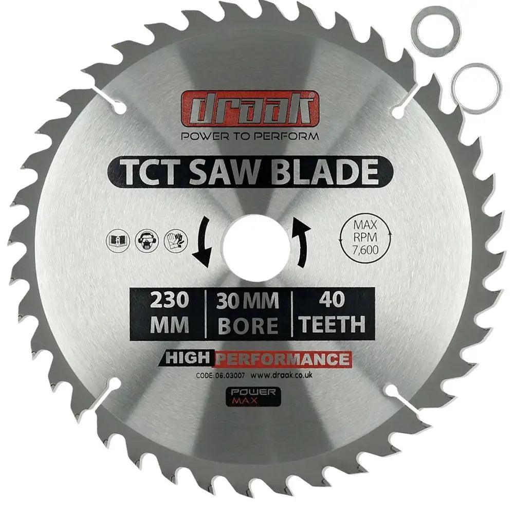 Draak TCT Circular Sawblade 230mm x 30mm x 40T - Builders Emporium