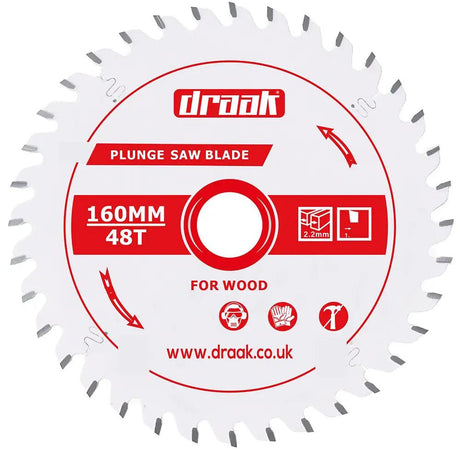 Draak TCT Track Circular Saw Blade 165mm x 20mm x 48T - Builders Emporium