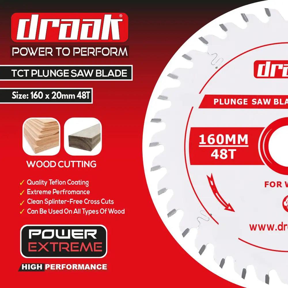 Draak TCT Track Circular Saw Blade 165mm x 20mm x 48T - Builders Emporium