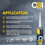 OB1 Multi-Surface 290ml Sealant & Adhesive - Black - Builders Emporium