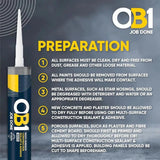 OB1 Multi-Surface 290ml Sealant & Adhesive - White - Builders Emporium